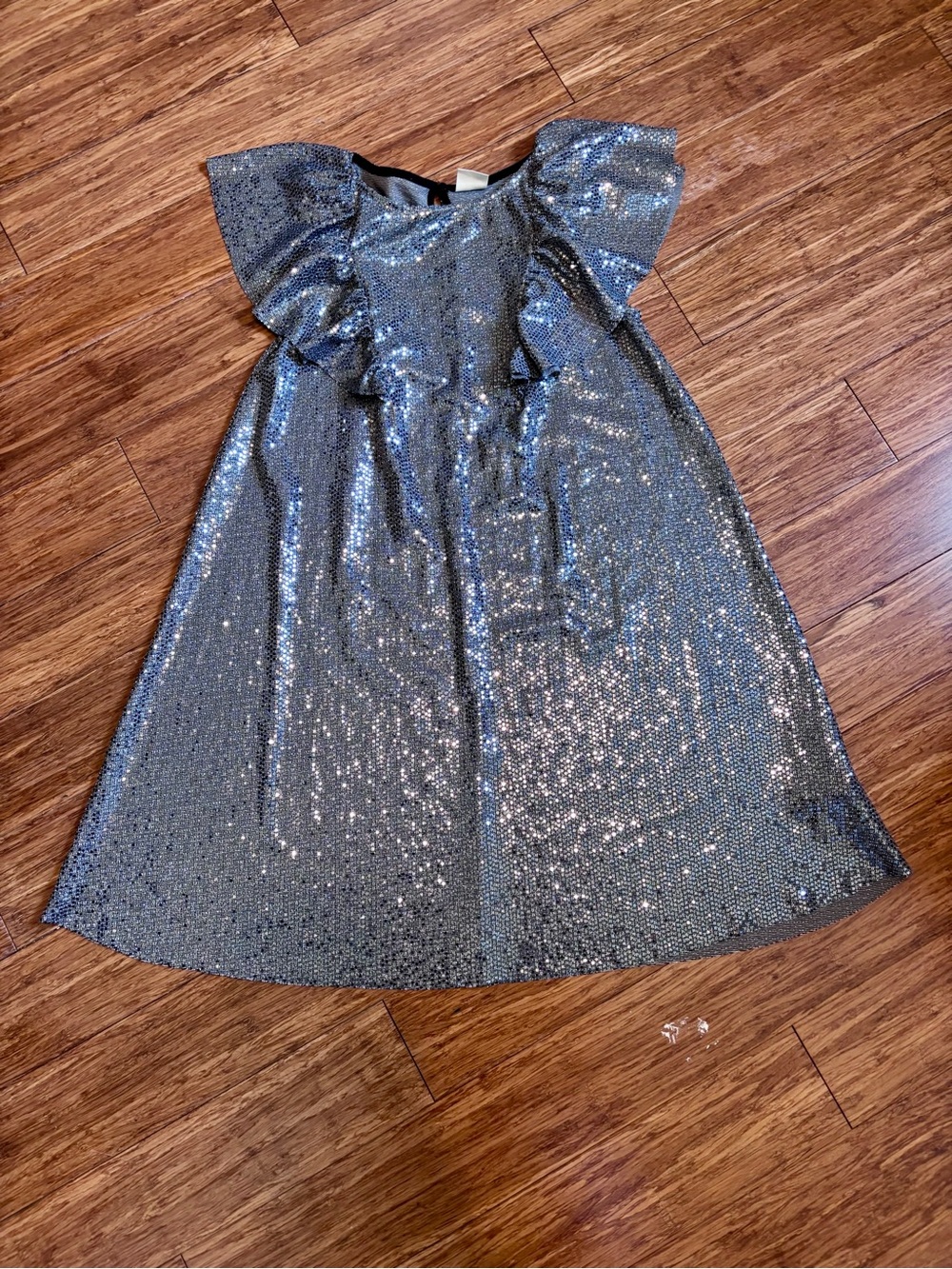 Zara Girls Shimmer Sequin Dress in Silver